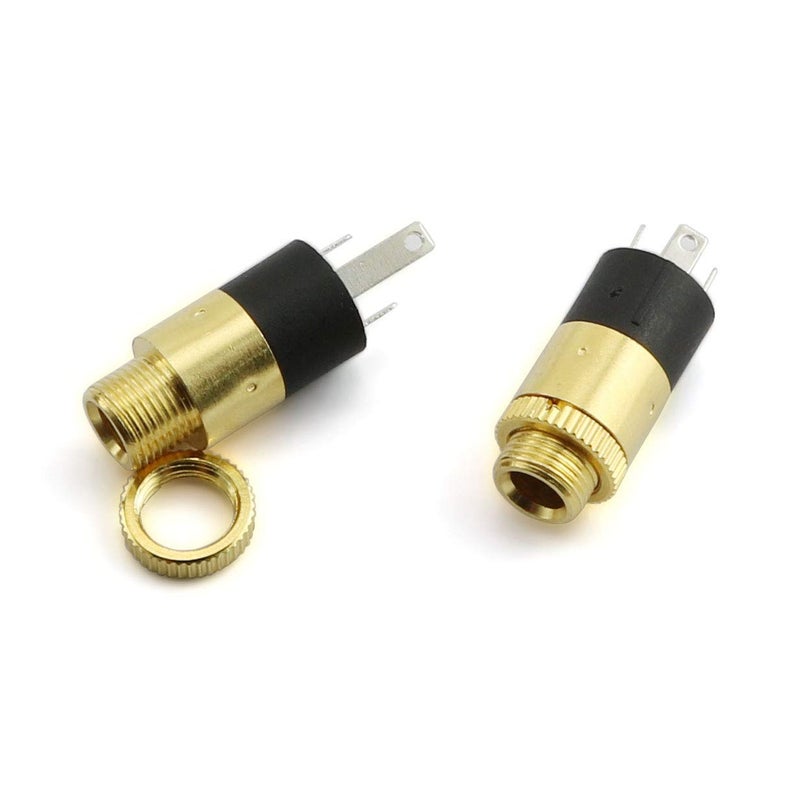 RuiLing 5-Pack Stereo Audio Panel Mount Jack Adapter Gold Plating Metal Headphone Female Socket Connector 3.5mm - Image 4
